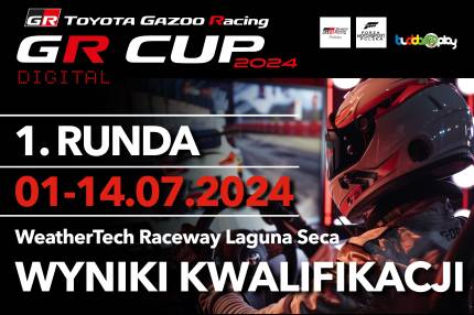 Wyniki kwalifikacji - 1. runda TOYOTA GR CUP DIGITAL - Toyota GR Supra - Laguna Seca